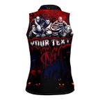 Step Into Horror Domain Demons Football Women Sleeveless Polo Shirt Halloween Horror Movie Characters - Aussie Hoodie