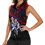 Step Into Horror Domain Demons Football Women Sleeveless Polo Shirt Halloween Horror Movie Characters - Aussie Hoodie
