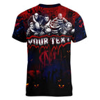 Step Into Horror Domain Demons Football Women V-Neck T-Shirt Halloween Horror Movie Characters - Aussie Hoodie