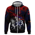 Step Into Horror Domain Demons Football Zip Hoodie Halloween Horror Movie Characters - Aussie Hoodie