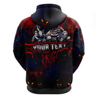 Step Into Horror Domain Demons Football Zip Hoodie Halloween Horror Movie Characters - Aussie Hoodie
