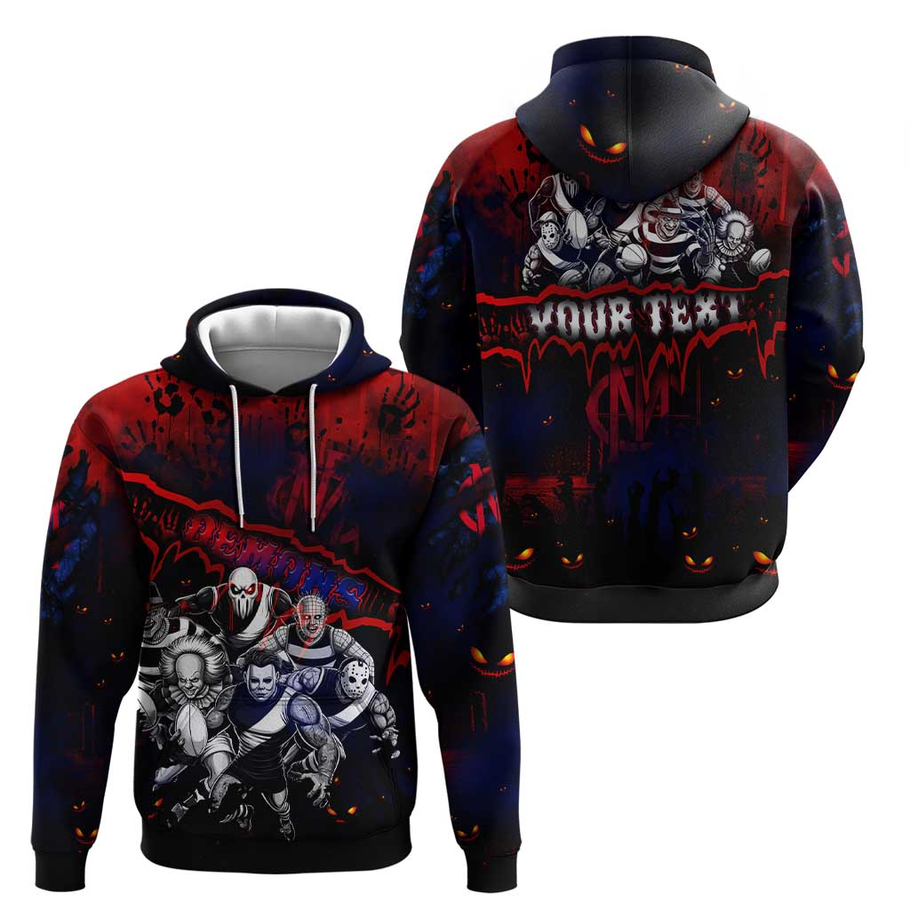 Step Into Horror Domain Demons Football Zip Hoodie Halloween Horror Movie Characters - Aussie Hoodie