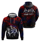 Step Into Horror Domain Demons Football Zip Hoodie Halloween Horror Movie Characters - Aussie Hoodie
