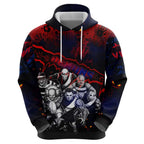 Step Into Horror Domain Demons Football Zip Hoodie Halloween Horror Movie Characters - Aussie Hoodie