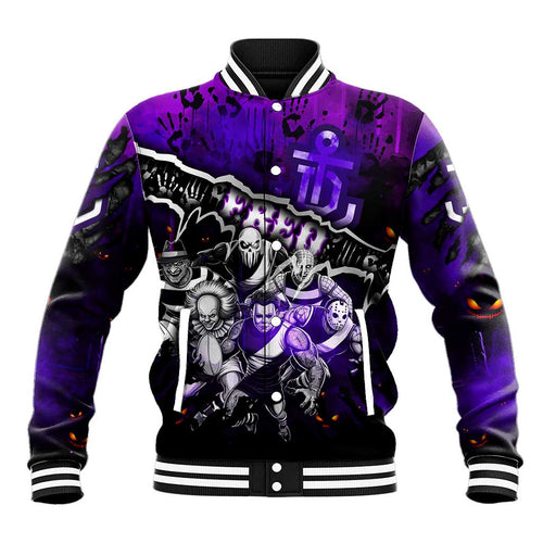 Step Into Horror Domain Freo Football Baseball Jacket Halloween Horror Movie Characters - Aussie Hoodie