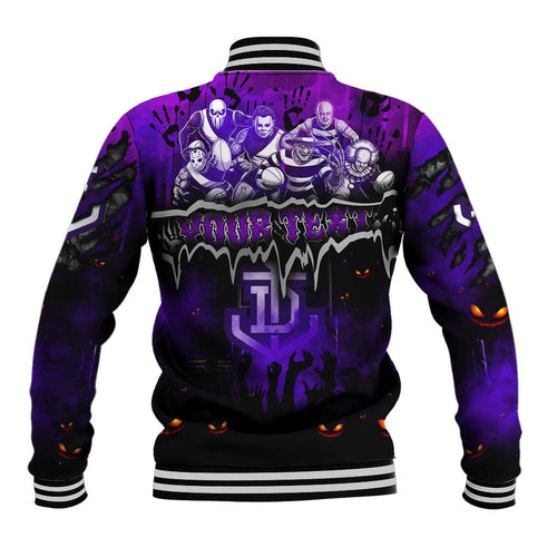 Step Into Horror Domain Freo Football Baseball Jacket Halloween Horror Movie Characters - Aussie Hoodie