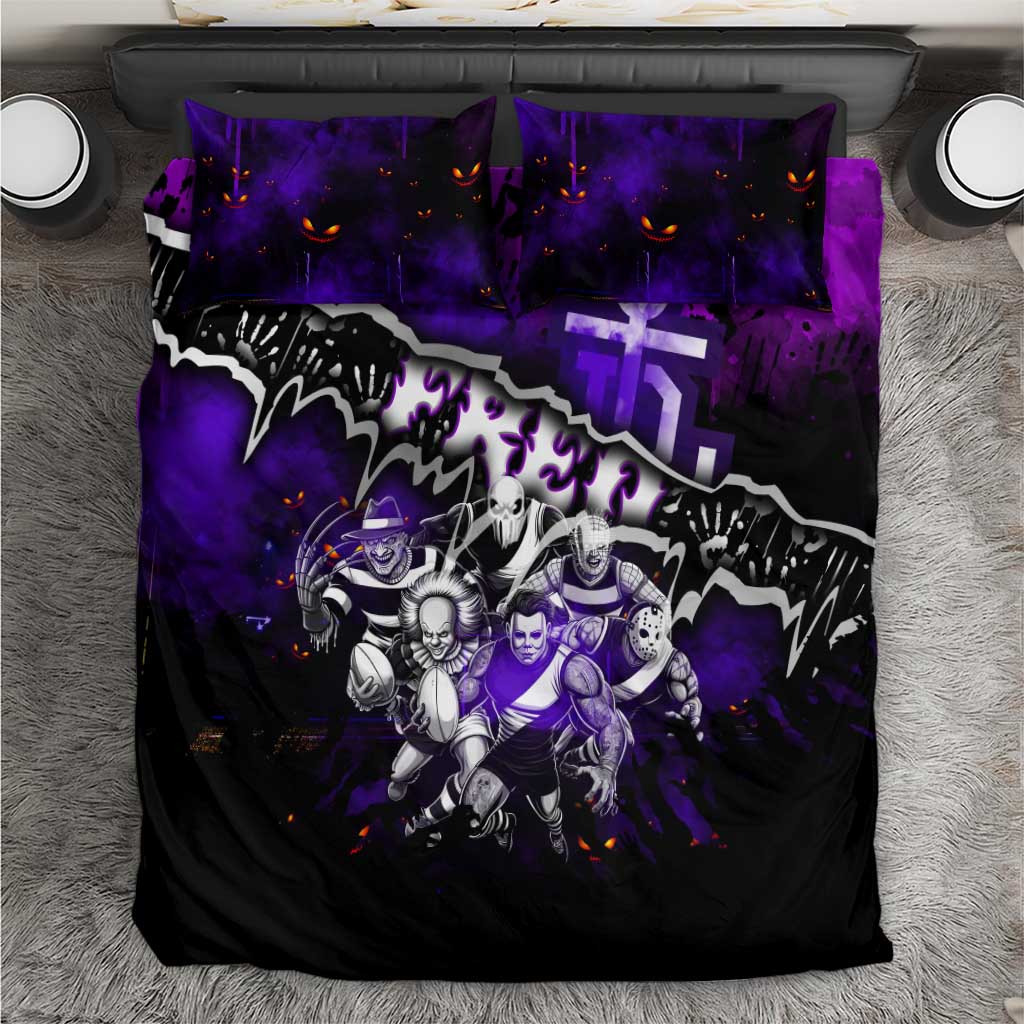 Step Into Horror Domain Freo Football Bedding Set Halloween Horror Movie Characters - Aussie Hoodie