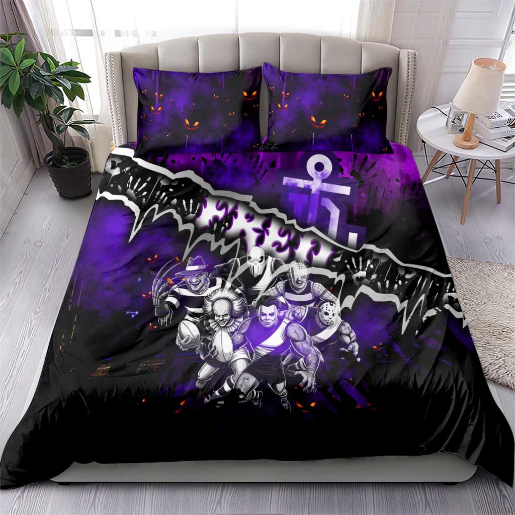 Step Into Horror Domain Freo Football Bedding Set Halloween Horror Movie Characters - Aussie Hoodie