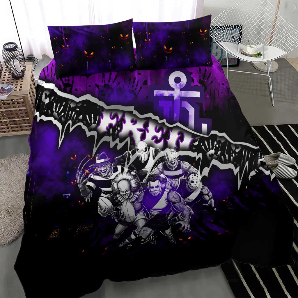 Step Into Horror Domain Freo Football Bedding Set Halloween Horror Movie Characters - Aussie Hoodie