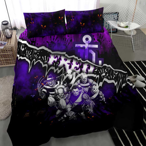 Step Into Horror Domain Freo Football Bedding Set Halloween Horror Movie Characters - Aussie Hoodie