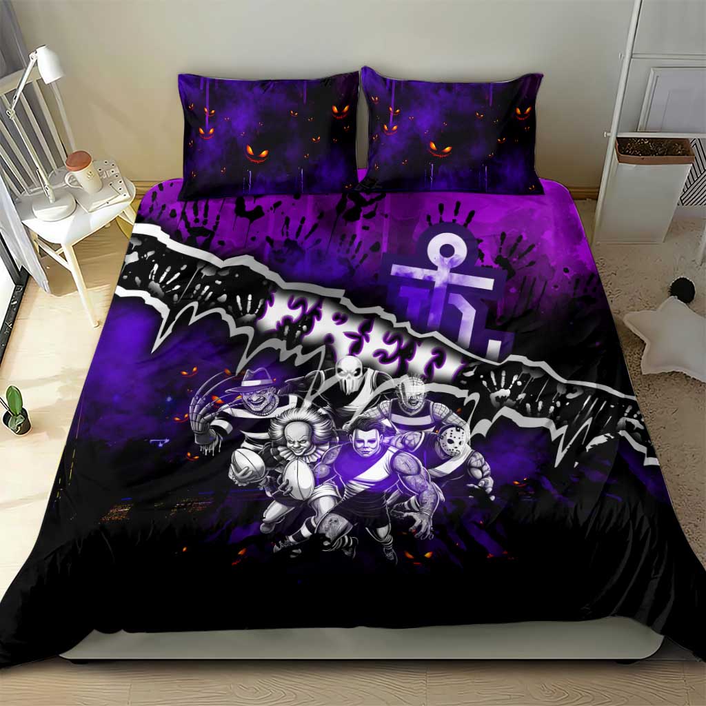 Step Into Horror Domain Freo Football Bedding Set Halloween Horror Movie Characters - Aussie Hoodie