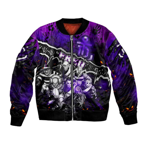 Step Into Horror Domain Freo Football Bomber Jacket Halloween Horror Movie Characters - Aussie Hoodie