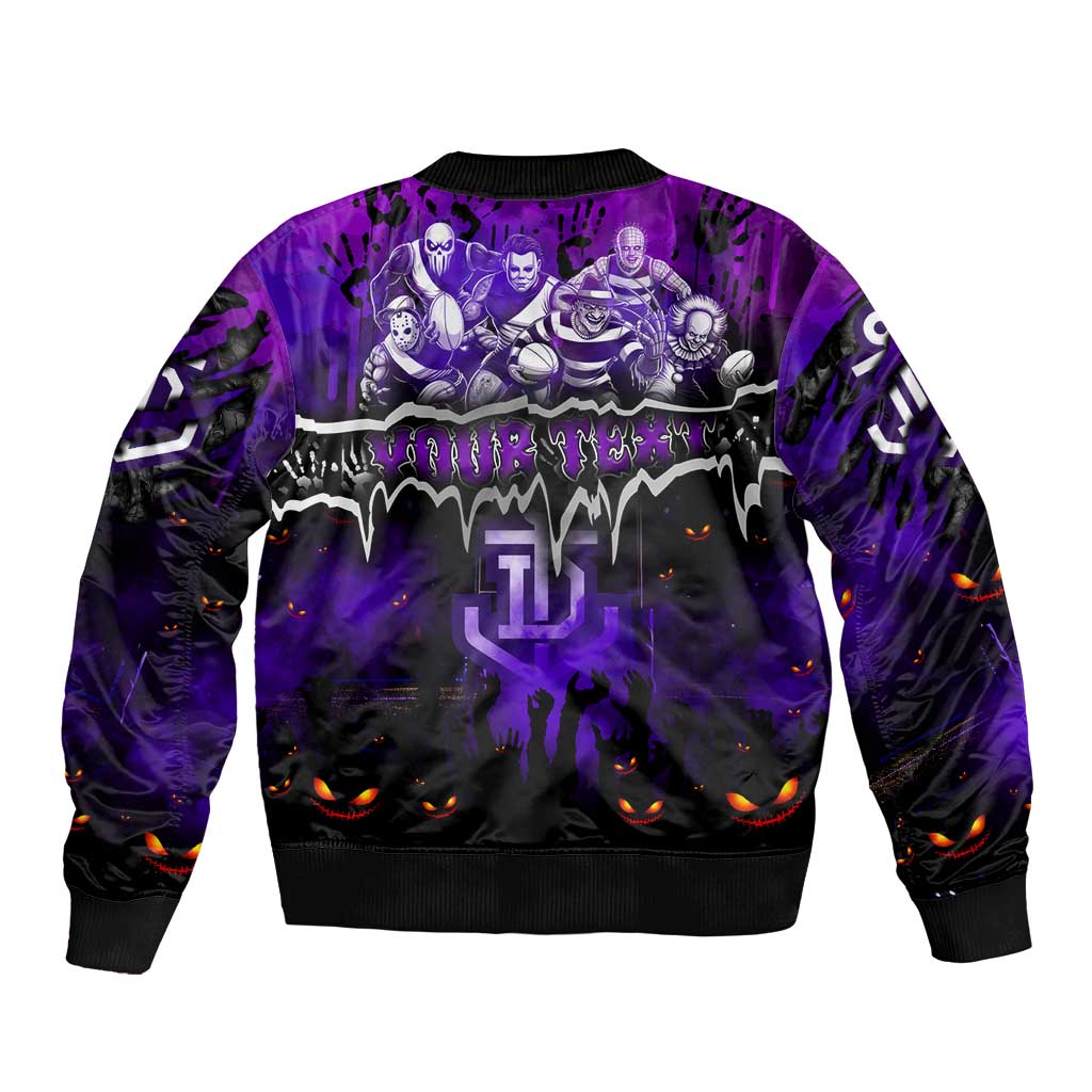Step Into Horror Domain Freo Football Bomber Jacket Halloween Horror Movie Characters - Aussie Hoodie