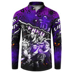 Step Into Horror Domain Freo Football Button Sweatshirt Halloween Horror Movie Characters - Aussie Hoodie