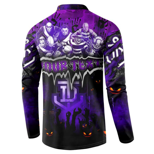 Step Into Horror Domain Freo Football Button Sweatshirt Halloween Horror Movie Characters - Aussie Hoodie
