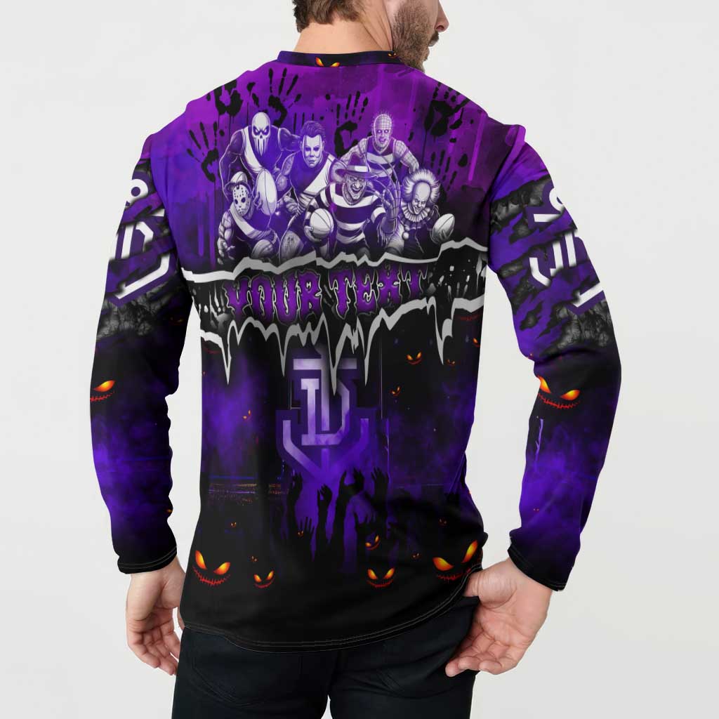 Step Into Horror Domain Freo Football Button Sweatshirt Halloween Horror Movie Characters - Aussie Hoodie