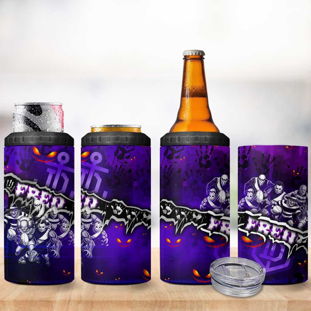 Step Into Horror Domain Freo Football 4 in 1 Can Cooler Tumbler Halloween Horror Movie Characters - Aussie Hoodie
