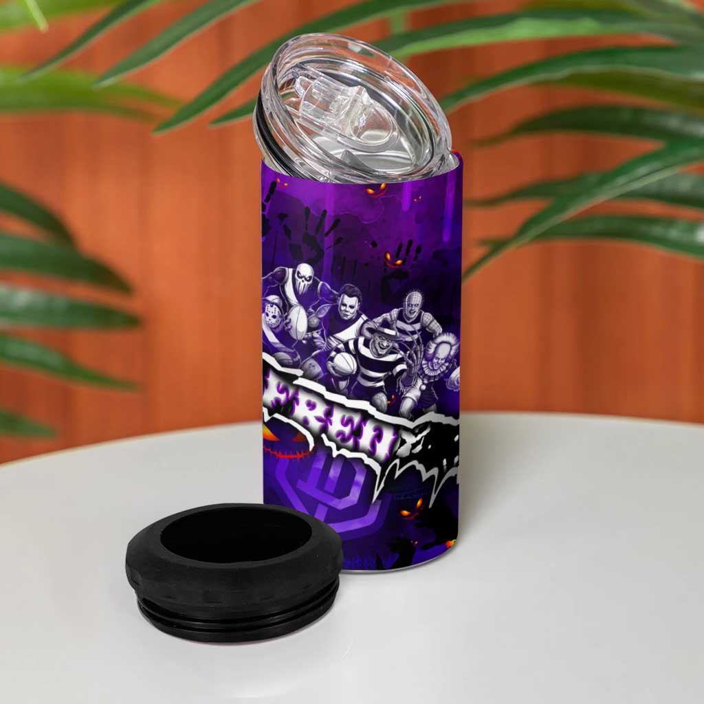 Step Into Horror Domain Freo Football 4 in 1 Can Cooler Tumbler Halloween Horror Movie Characters - Aussie Hoodie