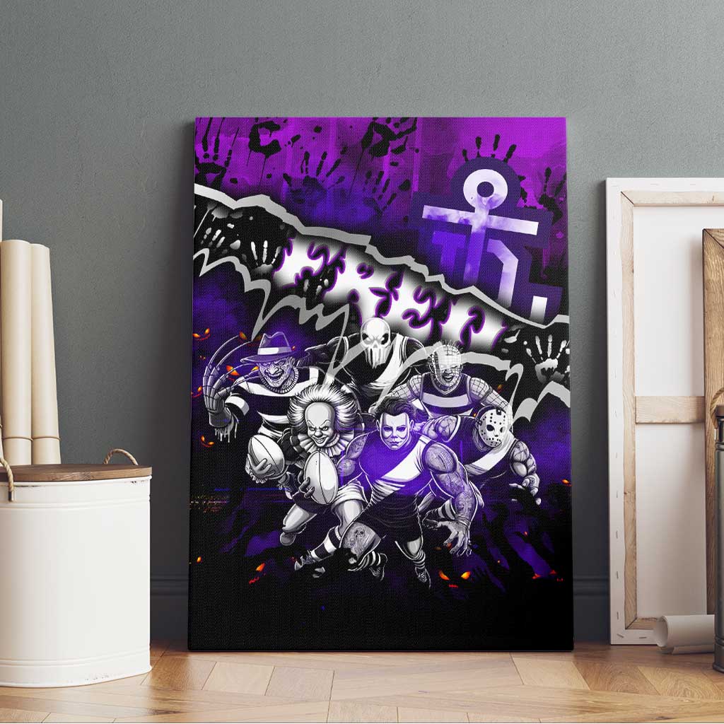 Step Into Horror Domain Freo Football Canvas Wall Art Halloween Horror Movie Characters - Aussie Hoodie