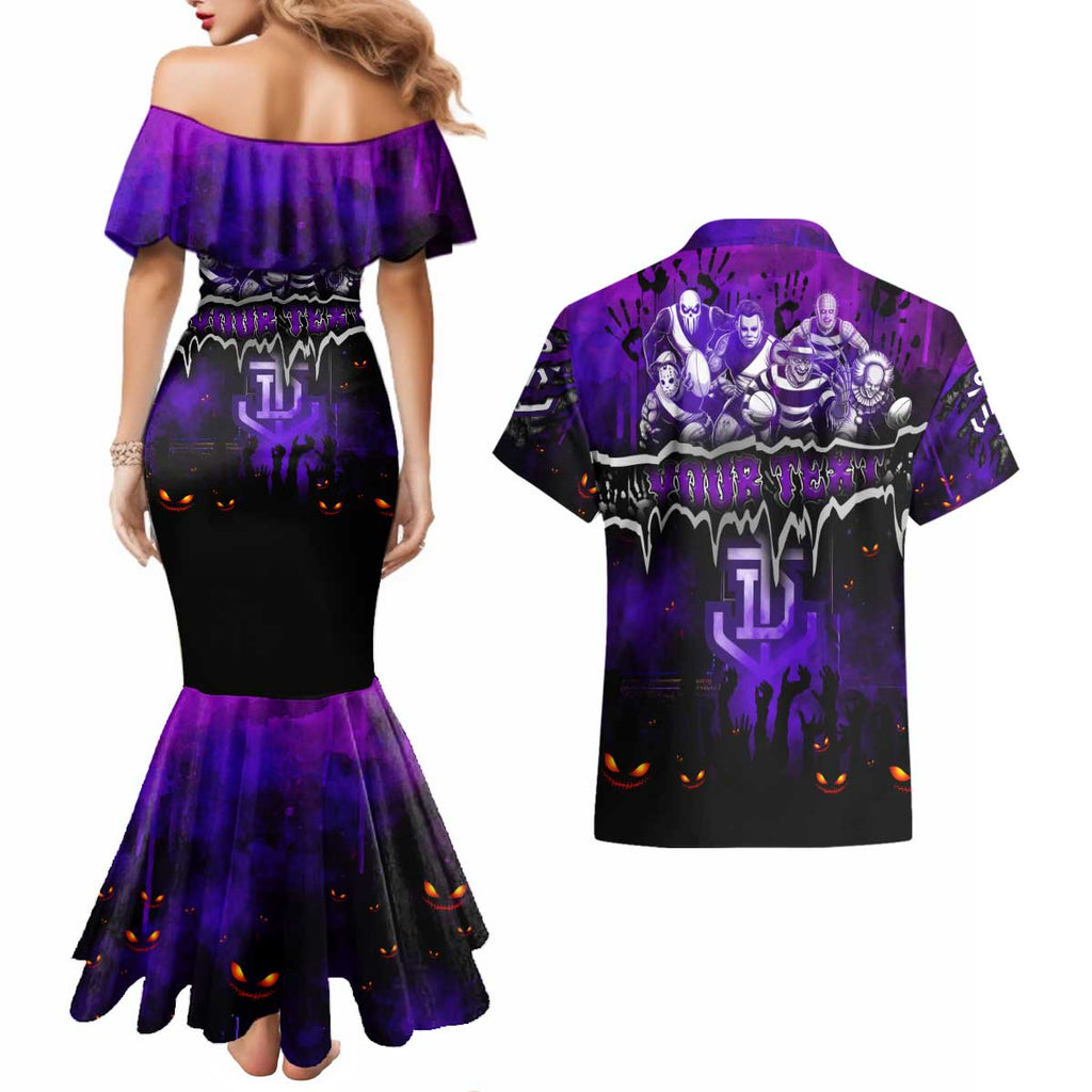 Step Into Horror Domain Freo Football Couples Matching Mermaid Dress and Hawaiian Shirt Halloween Horror Movie Characters - Aussie Hoodie