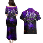 Step Into Horror Domain Freo Football Couples Matching Puletasi and Hawaiian Shirt Halloween Horror Movie Characters - Aussie Hoodie