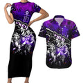 Step Into Horror Domain Freo Football Couples Matching Short Sleeve Bodycon Dress and Hawaiian Shirt Halloween Horror Movie Characters - Aussie Hoodie