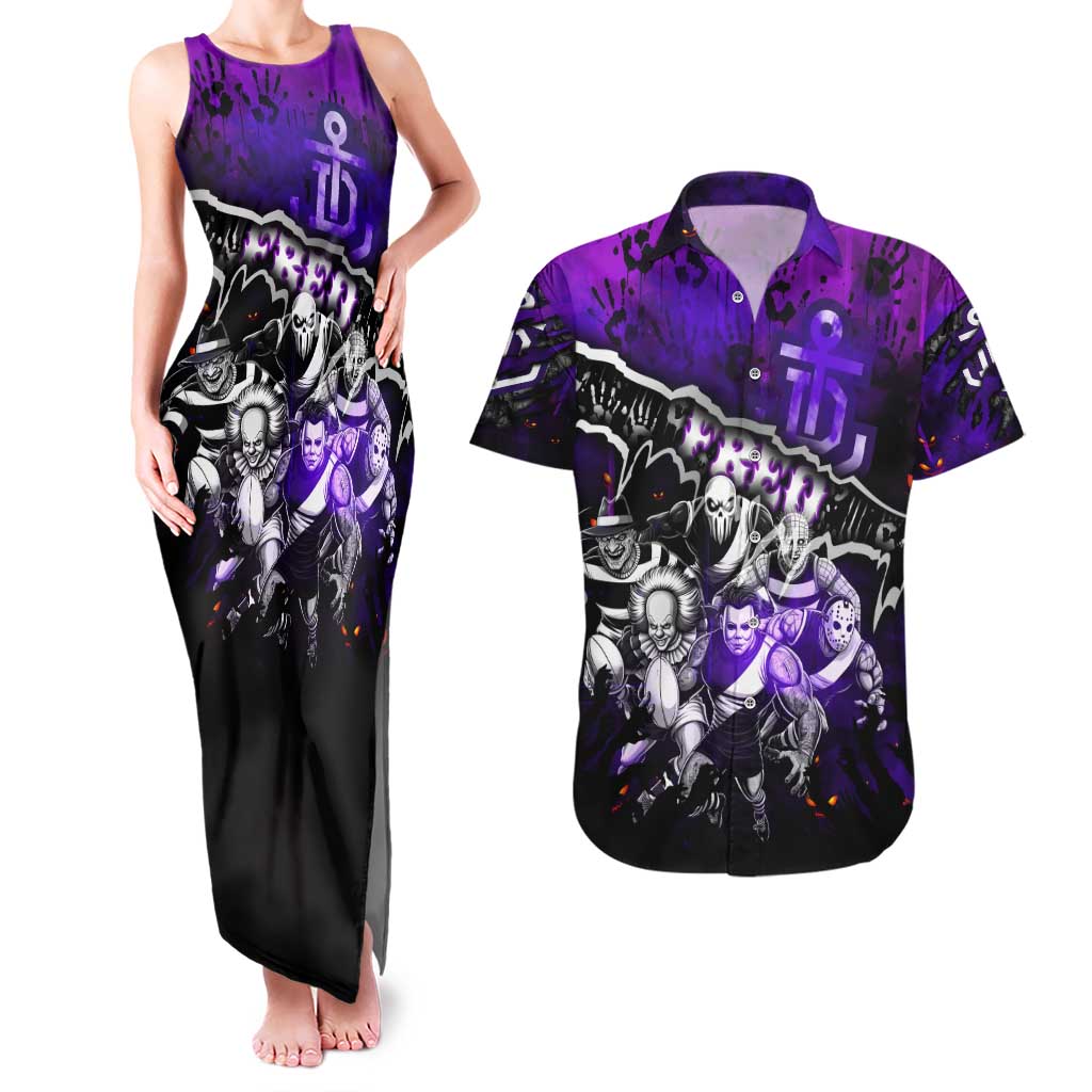 Step Into Horror Domain Freo Football Couples Matching Tank Maxi Dress and Hawaiian Shirt Halloween Horror Movie Characters - Aussie Hoodie