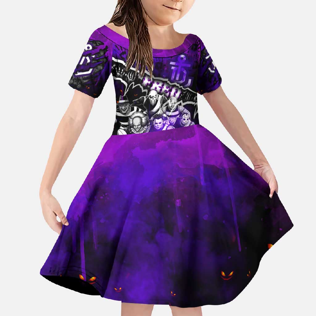 Step Into Horror Domain Freo Football Family Matching Long Sleeve Bodycon Dress and Hawaiian Shirt Halloween Horror Movie Characters - Aussie Hoodie