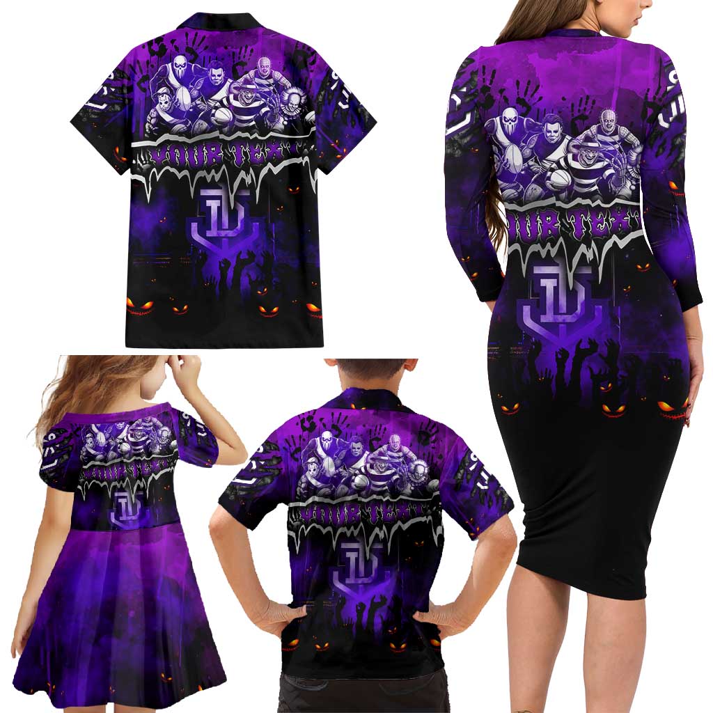 Step Into Horror Domain Freo Football Family Matching Long Sleeve Bodycon Dress and Hawaiian Shirt Halloween Horror Movie Characters - Aussie Hoodie