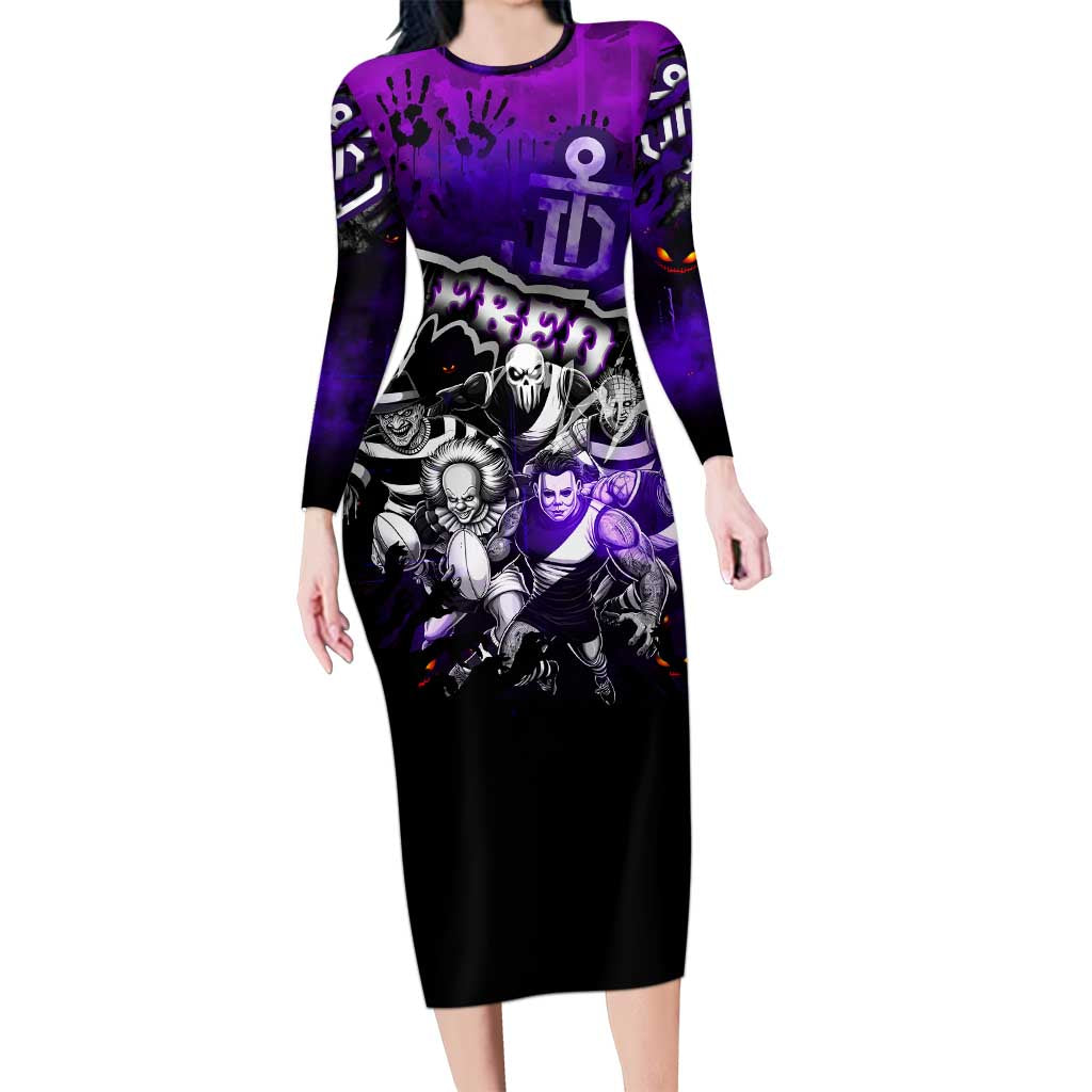 Step Into Horror Domain Freo Football Family Matching Long Sleeve Bodycon Dress and Hawaiian Shirt Halloween Horror Movie Characters - Aussie Hoodie