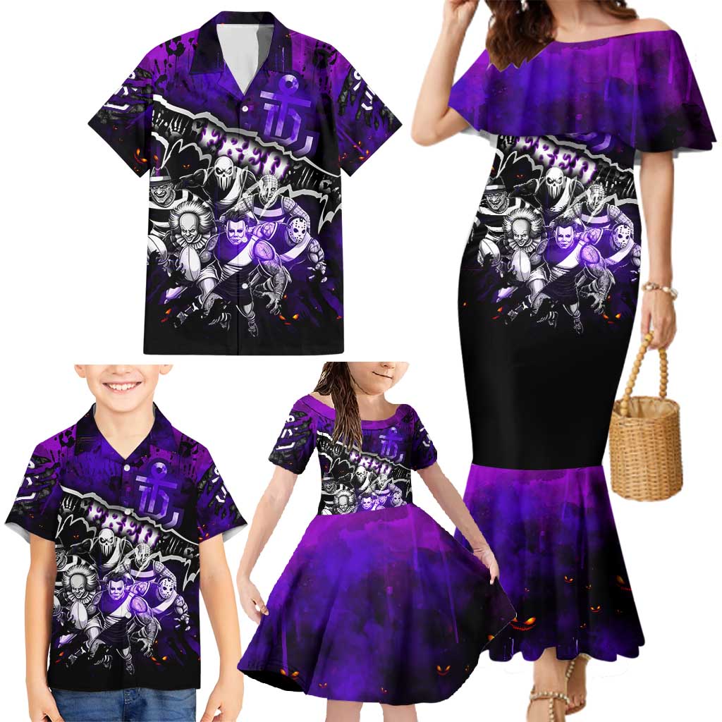 Step Into Horror Domain Freo Football Family Matching Mermaid Dress and Hawaiian Shirt Halloween Horror Movie Characters - Aussie Hoodie
