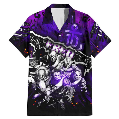Step Into Horror Domain Freo Football Family Matching Mermaid Dress and Hawaiian Shirt Halloween Horror Movie Characters - Aussie Hoodie