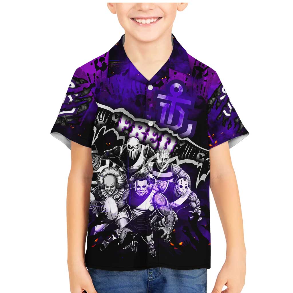 Step Into Horror Domain Freo Football Family Matching Mermaid Dress and Hawaiian Shirt Halloween Horror Movie Characters - Aussie Hoodie