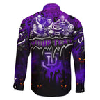 Step Into Horror Domain Freo Football Family Matching Off The Shoulder Long Sleeve Dress and Hawaiian Shirt Halloween Horror Movie Characters - Aussie Hoodie