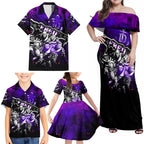 Step Into Horror Domain Freo Football Family Matching Off Shoulder Maxi Dress and Hawaiian Shirt Halloween Horror Movie Characters - Aussie Hoodie