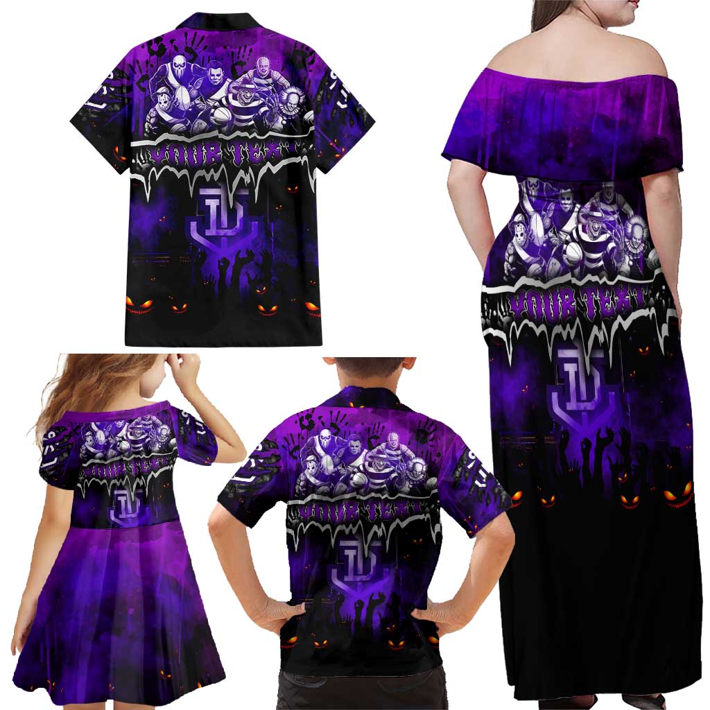 Step Into Horror Domain Freo Football Family Matching Off Shoulder Maxi Dress and Hawaiian Shirt Halloween Horror Movie Characters - Aussie Hoodie