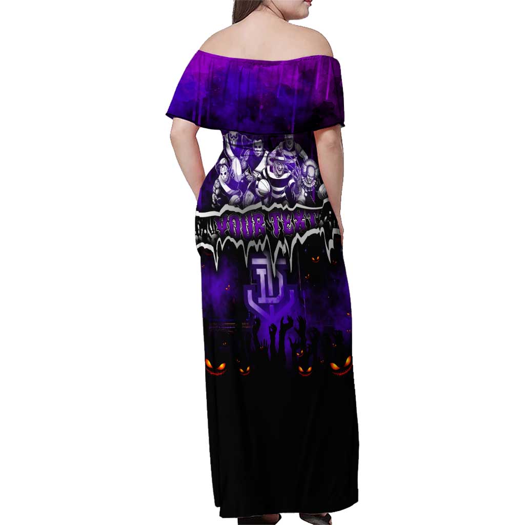 Step Into Horror Domain Freo Football Family Matching Off Shoulder Maxi Dress and Hawaiian Shirt Halloween Horror Movie Characters - Aussie Hoodie