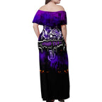 Step Into Horror Domain Freo Football Family Matching Off Shoulder Maxi Dress and Hawaiian Shirt Halloween Horror Movie Characters - Aussie Hoodie