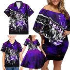 Step Into Horror Domain Freo Football Family Matching Off Shoulder Short Dress and Hawaiian Shirt Halloween Horror Movie Characters - Aussie Hoodie