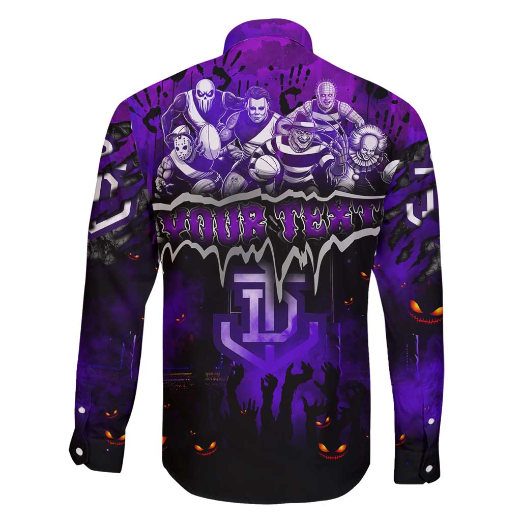 Step Into Horror Domain Freo Football Family Matching Off Shoulder Short Dress and Hawaiian Shirt Halloween Horror Movie Characters - Aussie Hoodie