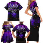Step Into Horror Domain Freo Football Family Matching Short Sleeve Bodycon Dress and Hawaiian Shirt Halloween Horror Movie Characters - Aussie Hoodie