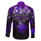 Step Into Horror Domain Freo Football Family Matching Short Sleeve Bodycon Dress and Hawaiian Shirt Halloween Horror Movie Characters - Aussie Hoodie