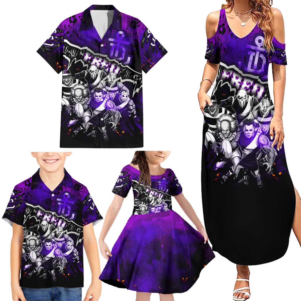 Step Into Horror Domain Freo Football Family Matching Summer Maxi Dress and Hawaiian Shirt Halloween Horror Movie Characters - Aussie Hoodie