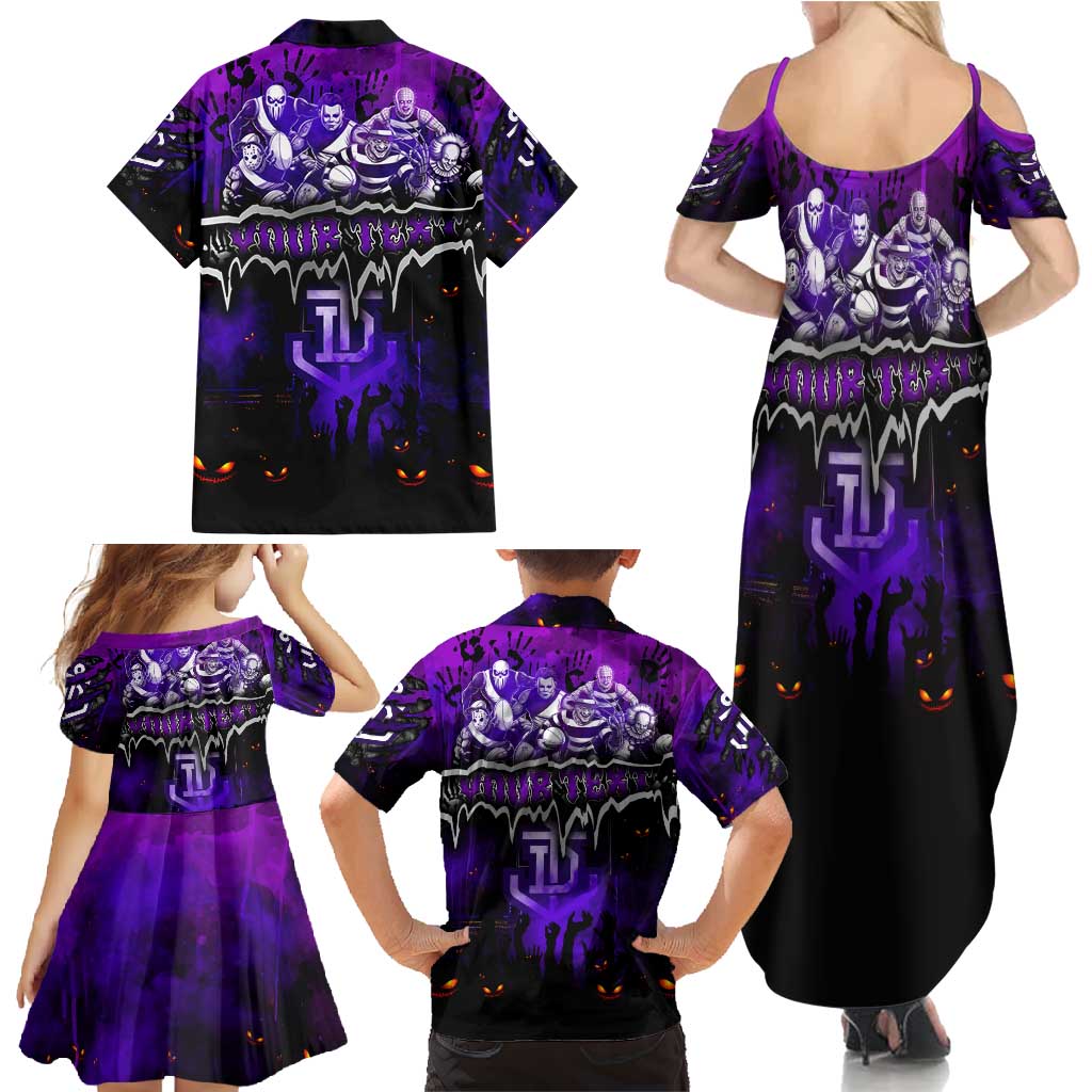 Step Into Horror Domain Freo Football Family Matching Summer Maxi Dress and Hawaiian Shirt Halloween Horror Movie Characters - Aussie Hoodie
