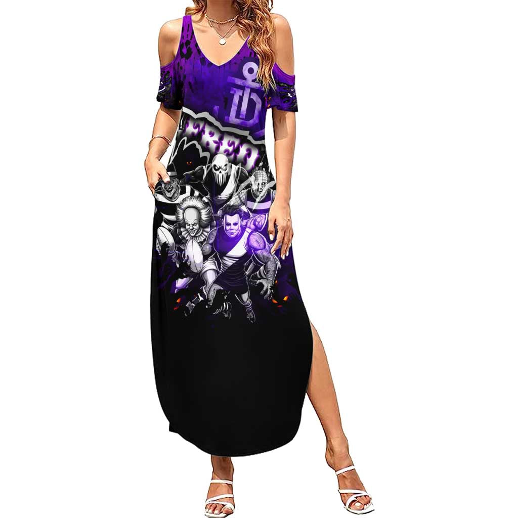 Step Into Horror Domain Freo Football Family Matching Summer Maxi Dress and Hawaiian Shirt Halloween Horror Movie Characters - Aussie Hoodie