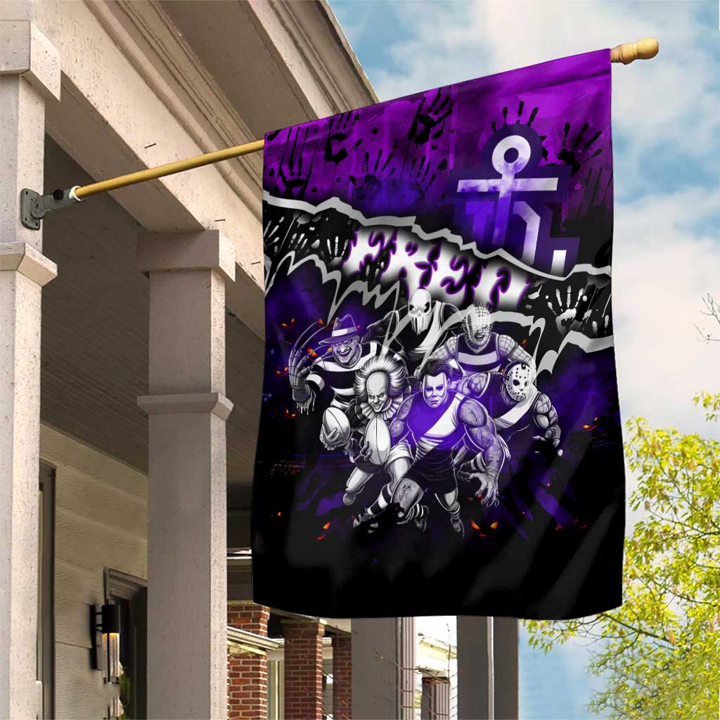 Step Into Horror Domain Freo Football Garden Flag Halloween Horror Movie Characters - Aussie Hoodie
