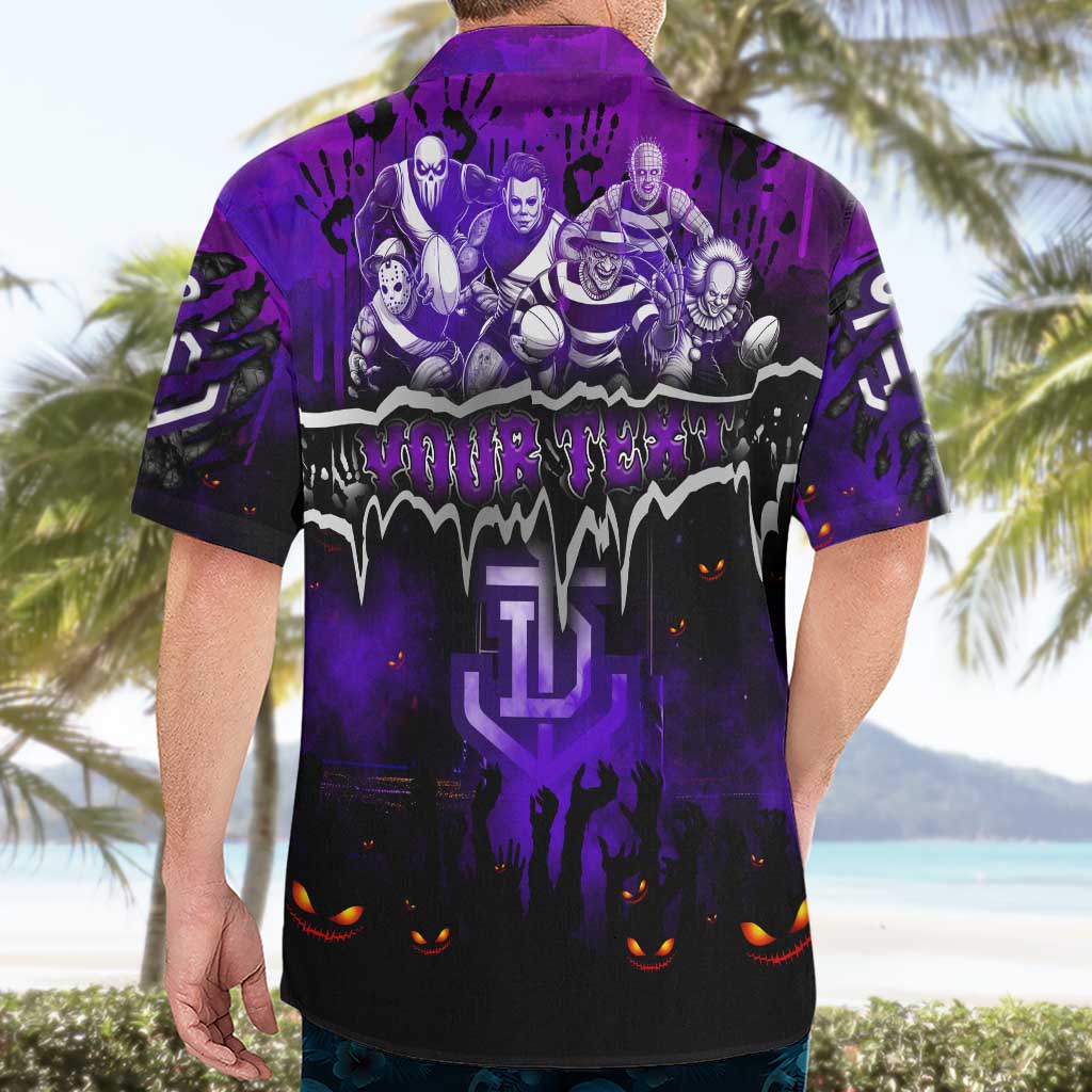 Step Into Horror Domain Freo Football Hawaiian Shirt Halloween Horror Movie Characters - Aussie Hoodie
