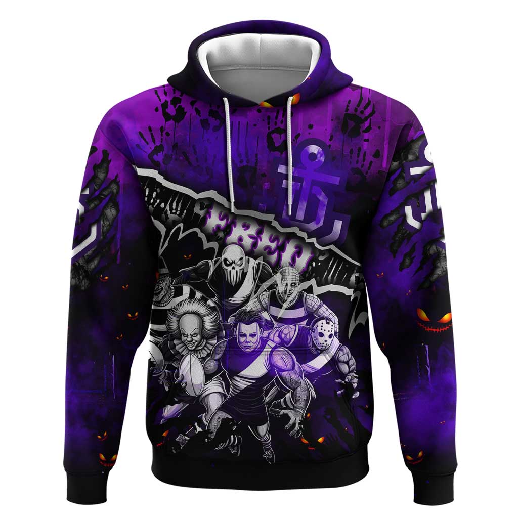 Step Into Horror Domain Freo Football Hoodie Halloween Horror Movie Characters - Aussie Hoodie