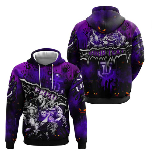 Step Into Horror Domain Freo Football Hoodie Halloween Horror Movie Characters - Aussie Hoodie