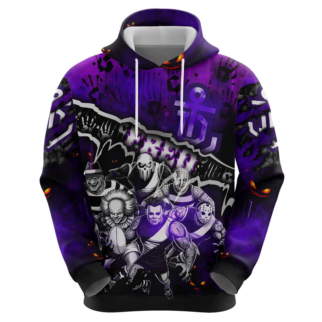 Step Into Horror Domain Freo Football Hoodie Halloween Horror Movie Characters - Aussie Hoodie
